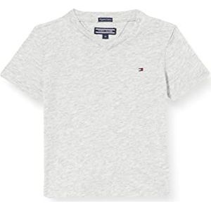 Tommy Hilfiger Boys Basic Vn Knit S/S T-shirt voor jongens, grijs.