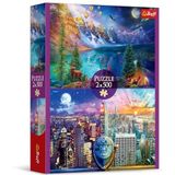 Trefl American Tour 2 x 500 stukjes Jigsaw puzzel 19 inch x 13 inch print, doe-het-zelf puzzel, creatief plezier, klassieke puzzel voor volwassenen en kinderen vanaf 12 jaar oud
