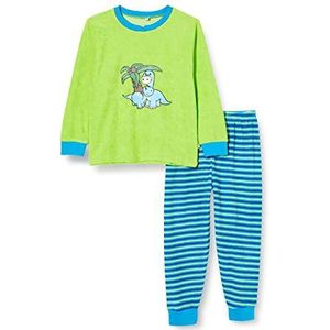 Playshoes Schlafanzug Frottee Dino pyjamaset, groen (origineel 900), 128 jongens, Groen (Original 900)