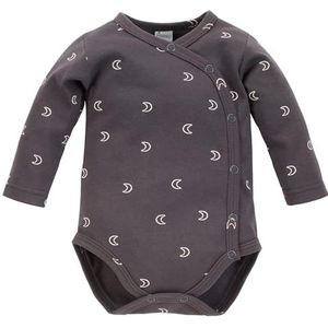 Pinokio Bodysuits Lange Mouwen Buttoned Ondergoed Baby Jongens Grafiet Moons, 62, moons grafiet