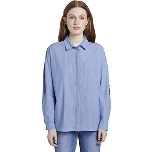 TOM TAILOR Denim Boxy Damesblouse, 10513 - Chambray lichtblauw