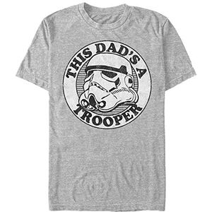 Star Wars Super Trooper Dad Organic T-shirt à manches courtes unisexe, Mélange de gris., XXL