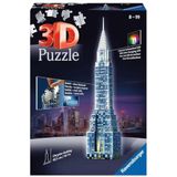Ravensburger 3D-puzzel 12595 - Chrysler Building bij Nacht - 216 stukjes - voor Wolkenkratzer Fans vanaf 8 jaar: Ervaar puzzels in de 3