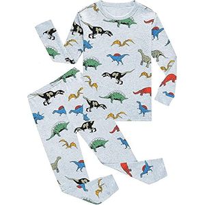 EULLA Pyjamaset voor kleine jongens katoenen nachtkleding lange mouwen pyjama set jongens, Dinosaurus 3