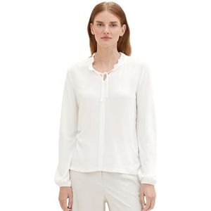 TOM TAILOR 1039100 T-shirt met lange mouwen voor dames, 10315 - Whisper White