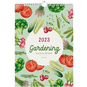 Gardening A3-kalender 2023, wandkalender 12 maanden, familiekalender, 29,7 x 42 cm