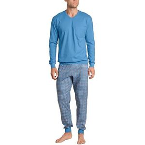 Calida Relax Imprint Pijama-set, azuriet blauw, standaard heren, azuriet blauw, één maat, azuriet blauw