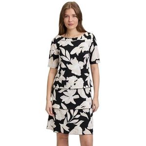 Betty Barclay Elena damesjurk, Zwart/Beige, 44