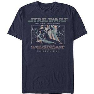 Star Wars Vader Lightning Organic T-shirt met korte mouwen, uniseks, Navy Blauw