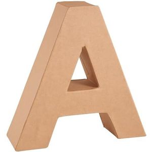Glorex 6 2029 101 - Papp - letter A, letter van bruin karton, ca. 17,5 x 5,5 cm groot, om te beschilderen en te beplakken, voor servettechniek en decopatch, ideaal als decoratie