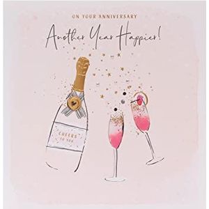 UK Greetings Verjaardagskaart voor hem/haar/vriendin - roze champagne