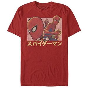 Marvel Spider-man Classic - Spidey Japan Organic T-shirt met korte mouwen, uniseks T-shirt, Rood