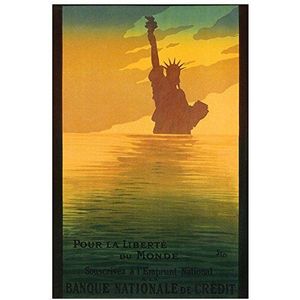 ArtPlaza Statue of Liberty decoratief gordijn, hout, meerkleurig, 60 x 90 cm