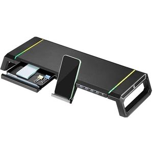 Ewent Opvouwbare RGB-monitorverhoger met lade, smartphone-aansluiting en 4-poorts USB 3.0 HUB