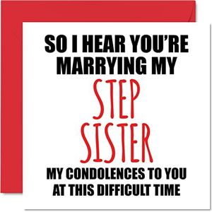 Grappige verlovingskaarten voor koppels - Over Marry My Step Sister - Verlovingsgeschenken - Grappige wenskaart - 145 mm x 145 mm
