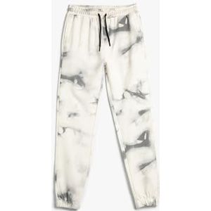 Koton Pantalon de survêtement en coton doux pour garçon - Motif tie-dye, Gris Design (0d2), 6-7 Jahre