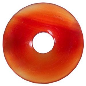Lebensquelle Plus Carneool donut, diameter 30 mm, carneool hanger, halfedelsteen, citrien, Halfedelsteen, Citrien