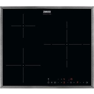 Zanussi ZITN633X Plaque à induction, 3 zones, minuteur, chauffage automatique, avertissement des minutes, verrouillage de sécurité, avertisseur acoustique, contrôle tactile, avec cadre, noir, 60 cm