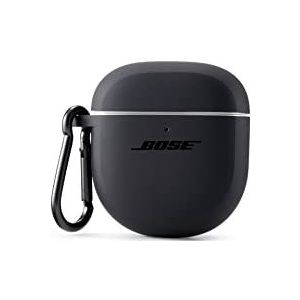 Bose Étui pour écouteurs QuietComfort II de, revêtement extérieur en silicone avec mousqueton en aluminium pour faciliter le transport, Triple Black