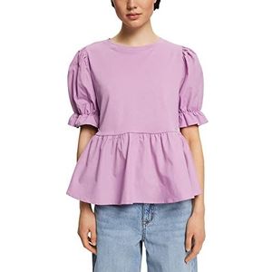 edc by ESPRIT Dames T-Shirt, 560/Paars, XL, 560/violet