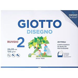 GIOTTO Dessin 2 - album met 12 vellen, wit papier, voor school, 33 x 48 cm, glad