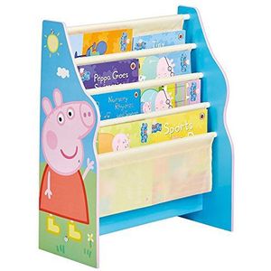 Peppa Pig boekenkast met zakken, boekenkast voor kinderkamer, roze, 60 x 51 x 23 cm