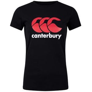Canterbury CCC T-shirt voor dames met logo, zwart.