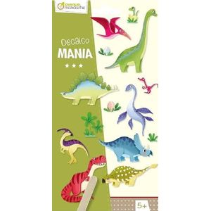 Avenue Mandarine - Referentie CC047C - Decalco Mania - stickers - dinosaurus - 2 vellen met maximaal 20 transfers, inclusief handleiding (mogelijk niet beschikbaar in het Nederlands), geschikt voor kinderen vanaf 5 jaar