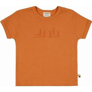 loud + proud Derby Rib Unisex T-shirt met opdruk, GOTS gecertificeerd, Carround, 110-116, Carrot