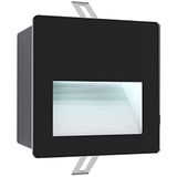 EGLO Aracena Led-inbouwspot voor buiten, van glas, kunststof, zwart en helder, buitenlamp, neutraal wit, IP64, L x B 14 cm,wit, zwart.