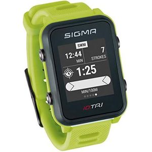 Sigma Sport Basic Triatlon-horloge, iD.TRI, GPS, uniseks, volwassenen, neongroen,