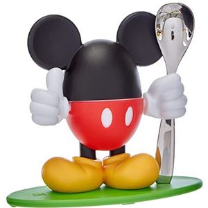 WMF Disney Mickey Mouse eierdopje met lepel, zilver, 13 x 11,5 x 11 cm