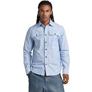 G-STAR RAW Panel Cargo Regular Shirt Chemises Homme, Multicolore (Deep Wave/White Oxford D22973-7665-d858), XL