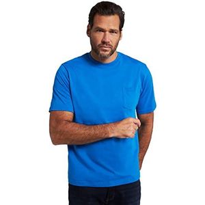 JP 1880 Heren grote maten L-8XL T-shirt, korte mouwen, borstzak 7997, Clématit Blauw