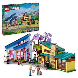 LEGO 42620 Friends Familiehuizen van Olly en Paisley, poppenspeelgoed met figuren en accessoires