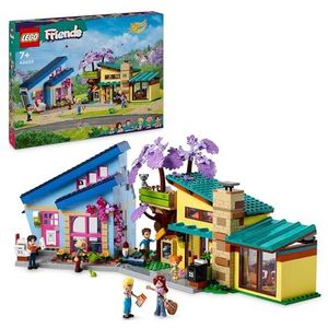 LEGO Friends De familiehuizen van Olly en Paisley, poppenspeelgoed met figuren en accessoires, met poppenhuis met 2 verdiepingen en hut, cadeau voor meisjes en jongens vanaf 7 jaar 42620