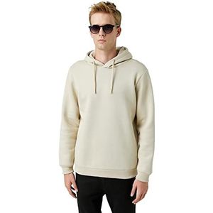 Koton Basic hoodie met lange mouwen voor heren, Stone (081)