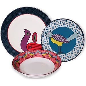 Images d'Orient - 18-delig porseleinen tafelservies voor 6 personen Birds of Paradise