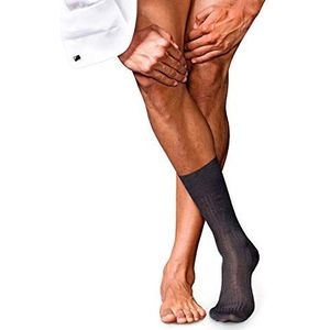 FALKE No. 10 elegante luxe sokken voor heren, puur katoen, Schotlandgaren, zwart, grijs, meer fijne kleuren voor de zomer, zonder patroon, zonder elastiek, 1 paar, grijs (antraciet melange 3190)
