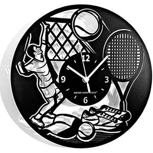 Instant Karma Clocks Tennis speler ➤ Wandklok, racket, sportbal, thema, cadeau-idee