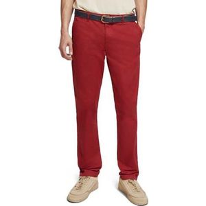 Scotch & Soda Essentials Stuart - Slim-Fit Organic Cotton Stretch Chinese herenbroek, Garnet 1756