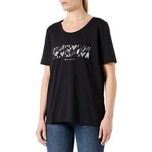 Champion Legacy Easywear 2.0 S/S T-shirt voor dames, zwart.