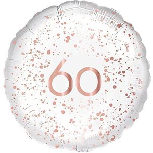 Amscan 9914151 - ronde folieballon voor verjaardag, 60e verjaardag, 45,7 cm