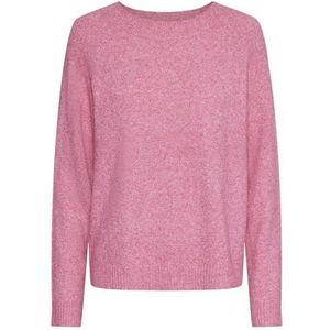 VERO MODA Vmdoffy Ls Noos damestrui met ronde hals, Raspberry sorbet/detail: gemengd