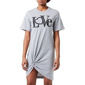 Love Moschino T-shirtjurk voor dames, lichtgrijs gemêleerd