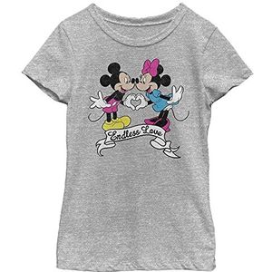 Disney Valentine's Day Mickey & Minnie Endless Love Girls T-shirt, grijs gemêleerd, Athletic XS, Athletic grijs gemêleerd