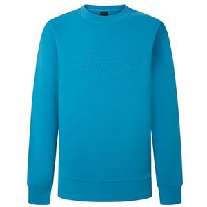 Hackett London Sweat-shirt à col rond Am Embossed pour homme, Bleu (Hypa Blue), L