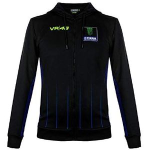 Valentino Rossi Yamaha Dual Sweatshirt met ritssluiting voor heren, zwart.