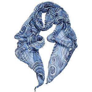 collezione alessandro Foulard Spinning avec partie en soie fabriquée en Italie 150 cm x 80 cm, bleu, taille unique