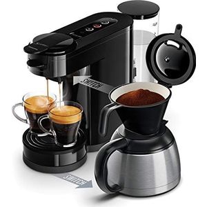 Philips SENSEO Schakelpad en filterkoffiemachine - Filterkoffiezetapparaat - Zilver - Zwart